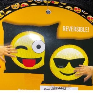 NEW Emoji Pals Pillow, sequin changing front, approx 17” x 17”. Great gift